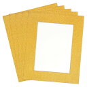 絵マット コアベベルカット フレームマット 写真裏板 写真 画像 アートワーク 絵画 ゴールドトーン 8.9cm x 12.7cm用 5個