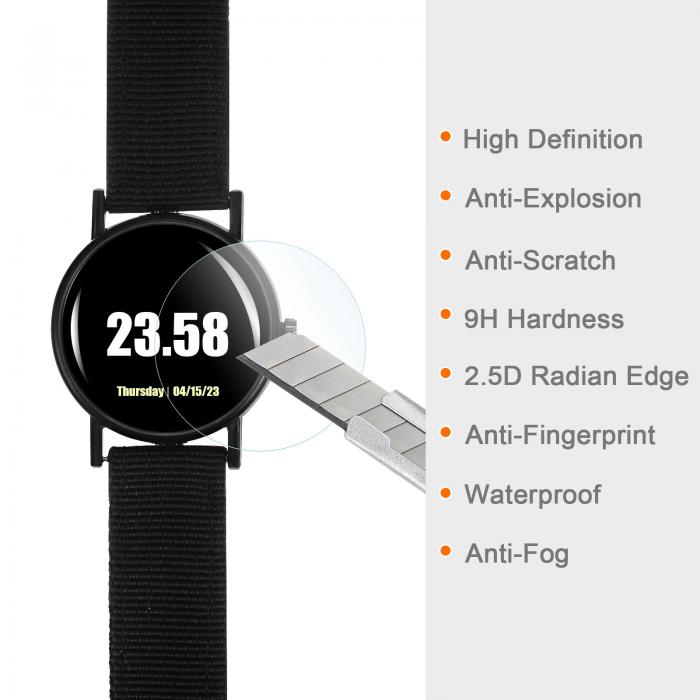 時計ガラススクリーンプロテクター 40 mm HD強化ガラス 高AL アンチスクラッチ 9H硬度 2.5D高解像度 防爆 スマートウォッチ画面保護フィルム 5個