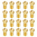 ブラスノズル 0.1mm 3Dプリンタ 押出機ノズルヘッド M6スレッド 3Dプリンタ ノズル 1.75 mm押出機 プリント ブラス 20個入り(4)