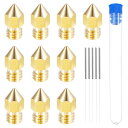 ブラスノズル ノズルクリーニング針 0.4mm 3Dプリンタ 押出機ノズルヘッド M6スレッド 3Dプリンタ ノズル 1.75 mm押出機 プリント ブラス 1...