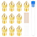 ブラスノズル ノズルクリーニング針 0.6mm 3Dプリンタ 押出機ノズルヘッド M6スレッド 3Dプリンタ ノズル 1.75 mm押出機 プリント 耐摩耗性 ...
