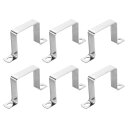 6個U字型コネクタブ ラケット 60x60mm 304ステンレス鋼パイプストラップクランプ ドアシェッドクローズバーホルダーストラットチャンネル