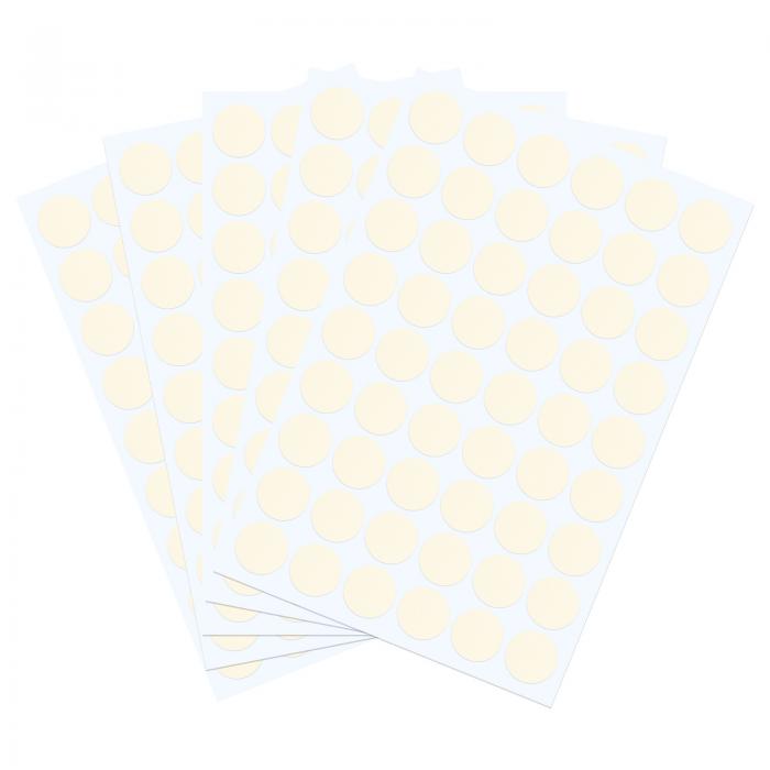 PATIKIL 270ピース ねじ穴ステッカー 5シート 自己粘着防水PVCウッドグレインステッカー ねじ穴壁キャビネットデスク修理用 ベージュ 21mm/0.83インチ