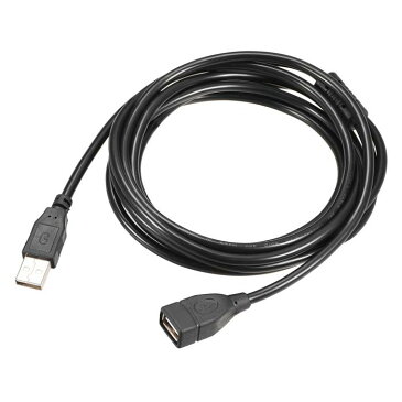 ソウテン USB延長ケーブル 3 M長さタイプ コネクタケーブル オスUSBへメスUSBワイヤー ブラック