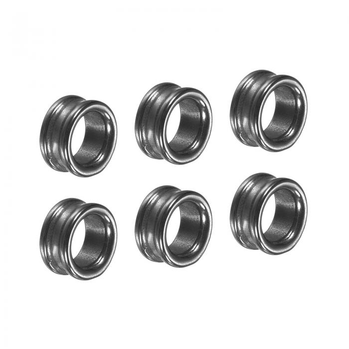 PATIKIL 3.8mm 溝付きセラミックガイドリング 6個 釣り竿修理キット 淡水塩水釣り用 ブラック