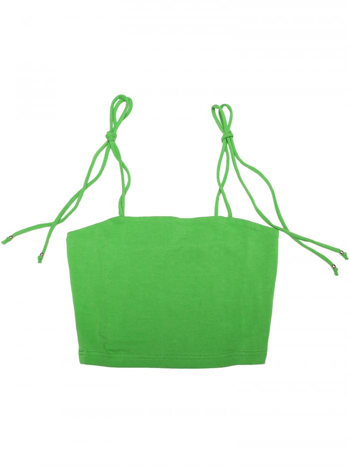 Allegra K チューブトップ キャミソール ノースリーブ ストライプ レインボー柄 夏 レディース グリーン M(4)