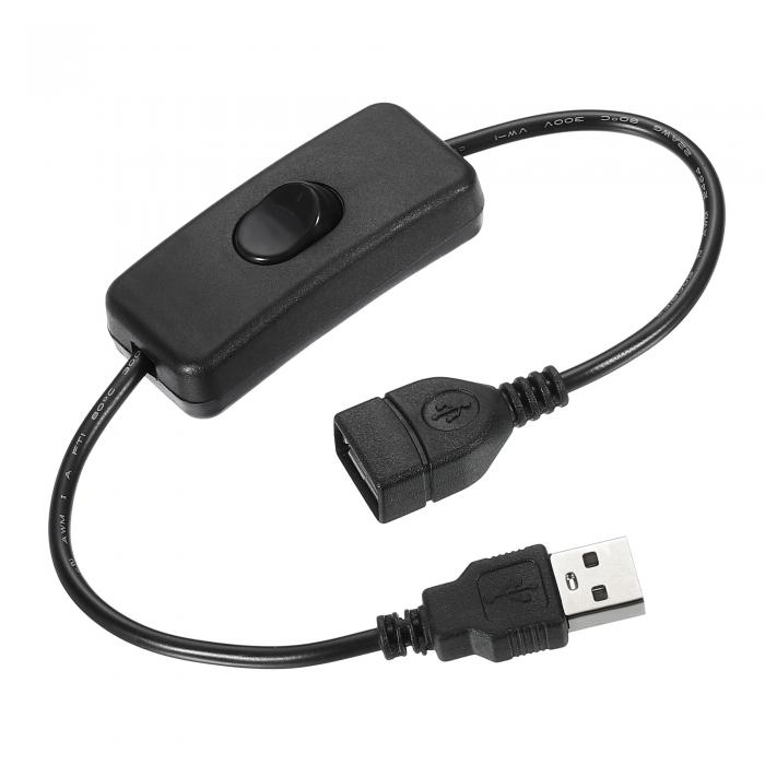 USBケーブル 304オン/オフスイッチ付き USB オス-メス 延長コード LEDデスクランプ LEDストリップ用 ブ..