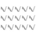 テントバークリップ スナップボタンクリップ スナップスプリングクリップ V型スプリング シングルボタン カヤックパドル用キャンプ用 中空 65Mnばね鋼 シルバー 26mm x 4.8mm 15個入り(4)