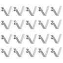 テントバークリップ スナップボタンクリップ スナップスプリングクリップ V型スプリング シングルボタン カヤックパドル用キャンプ用 中空 65Mnばね鋼 シルバー 26mm x 4.8mm 20個入り(4)
