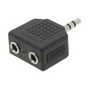 アダプタスプリッタ ヘッドホン プラグ 3.5mm 1−2 イヤホン(2)