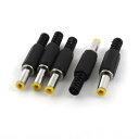 プラスチック 2.5mm x 5.5mm DCパワー ケーブル オス プラグ コネクタ アダプター 5個