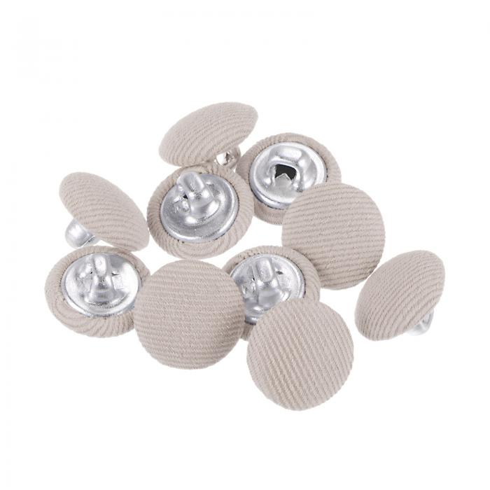 ファブリッククロスカバーボタン 丸型金属シャンク ソーイングボタン スーツ ドレス 茶色用 10個 18L 1..