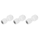 3個のプッシュ トゥ コネクト フィッティング 5/16" OD x 3/8" OD エアホースフィッティング チューブ&ホース&パイプ クイックコネクトフィッティング プラスチック ストレートユニオンカップリング ROウォーターシステム用 ホワイト(8-10mm)