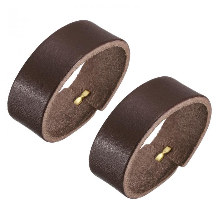 レザーベルトループキーパー リングバックル DIYクラフトバッグベルト固定用 11.5cm外胴ベルトストラッ..