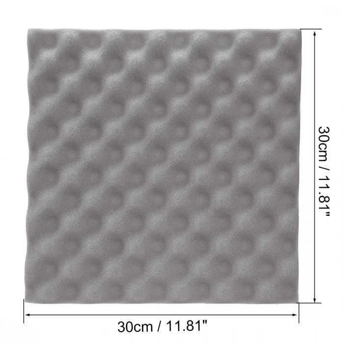 ソウテン 音響フォームパネルノイズ吸収防音スポンジ 卵グルーヴ 30x30x2 cm レコーディングスタジオKtv用 グレー 6個入り