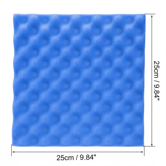 ソウテン アコースティックフォームパネルノイズ吸収防音スポンジ エッググルーブ 25x25x2 cm レコーディングスタジオKtv用 ブルー 6個入り