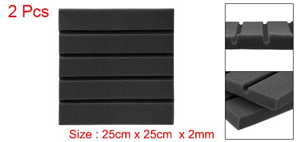 ソウテン アコースティックフォームパネル ノイズ吸収 防音スポンジ ストリップタイプ 25x25x2cm レコーディングスタジオ Ktv ブラック 2パック入り