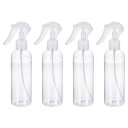 PATIKIL 300ml スプレーボトル 4個 詰め替え可能 ミスト噴霧器 プラスチック 旅行 家庭用 クリア