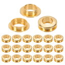 PATIKIL 10mm(2/5インチ) ソリッド真鍮製ホールアイレット 20個 アーク表面自己裏打ちグロメットとワッシャー 靴 衣類 クラフト バッグ レザークラフト用 ライト金色