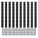 PATIKIL 16x1.2"ピアノヒンジ 10個パック304ステンレス鋼連続ヒンジ穴付きピアノゲートドア木製収納ボックスキャビネットボート 黒