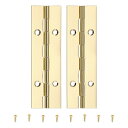 PATIKIL 4x1.2"ピアノヒンジ 穴付き304ステンレス鋼連続ヒンジ ピアノゲートドア木製収納ボックスキャビネットボート用 金色