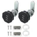 PATIKIL 組み合わせカムロック2個 亜鉛合金 キーレス 3桁パスワード ファイルキャビネットロック 1-3/16" シリンダー クロム仕上げ セキュリティロック ドロワー カップボード 黒