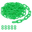 PATIKIL 緑 プラスチックチェーン 10フィート6mm 安全バリアチェーン クラウドコントロール 列線 駐車場 フェンス ゲート コンサート 建設現場 装飾用