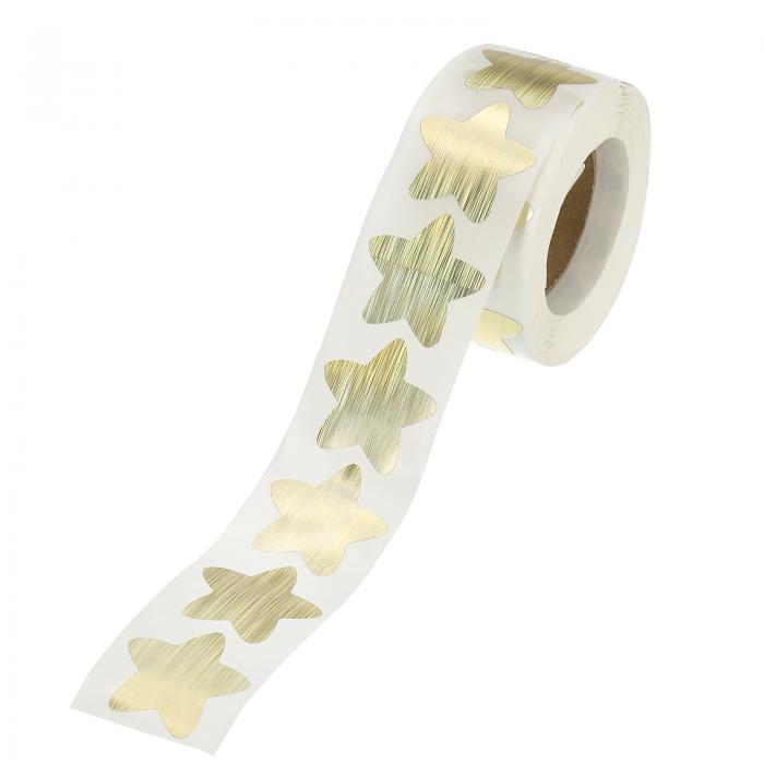 PATIKIL 1インチスターステッカーロール 1ロール/500個の自己粘着ストリップフラッシュスターラベルメ..