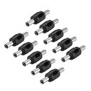 パワーケーブルジャックアダプター DCオス - オスコネクター アダプター 5.5mm x 2.5mm ブラック 10個入り