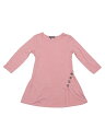Allegra K チュニック トップス ロングtシャツ ボタン飾り カジュアル ストレッチ 七分袖 レディース ライトピンク XL