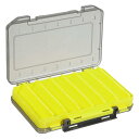 PATIKIL 両面 釣りルアー収納ボックス プラスチック 釣り道具 14グリッド コンテナオーガナイザー イエロー