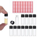 PATIKIL 2ml クリアガラスボトル 25個パック サンプルボトル スクリューキャップ付き しやくメディアボトル ラベル付き 漏れ防止液体サンプルガラスボ...