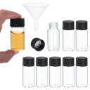 PATIKIL 10ml クリアガラスボトル 8個セット サンプルボトル スクリューキャップ付き しやくメディアボトル ファンネル付き 液体サンプル用ガラスボト...