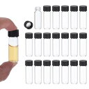 PATIKIL 4ml クリアガラスびん 100個パック サンプルびん スクリューキャップ付き しやくメディアボトル 液体サンプルガラスびん ラボラトリー用
