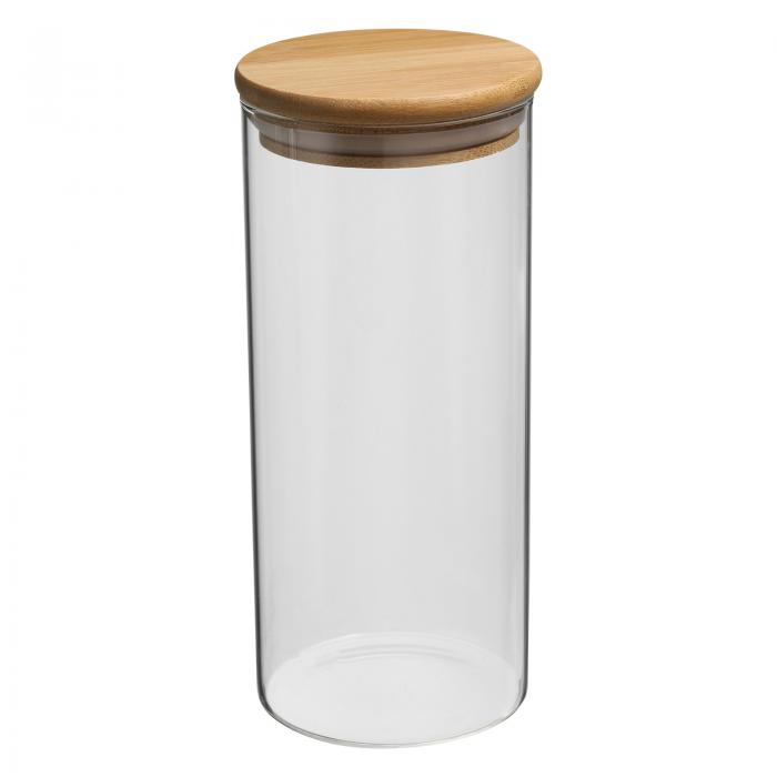 楽天ソウテンPATIKIL 25オンス ガラス瓶 密閉性 ある竹 蓋付き ナッツ 砂糖 コーヒー豆 スパ イス用 ガラスキッチンコンテナー 食品保存用透明なガラス瓶（18x8cm）