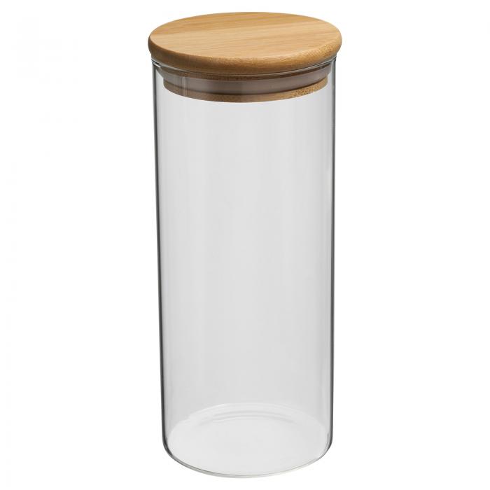 楽天ソウテンPATIKIL 29オンス ガラス瓶 密閉性 ある竹 蓋付き ナッツ 砂糖 コーヒー豆 スパ イス用 ガラスキッチンコンテナー 食品保存用透明なガラス瓶（20x8cm）