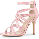 Allegra K レースアップサンダル オープントゥ ストラップ ピンヒール レディース ピンク 25.5 cm(4)