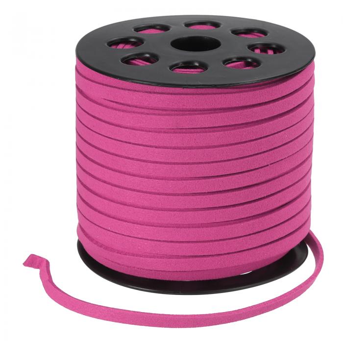 PATIKIL 5mmフェイクスエードレザーコード ブレスレットネックレスビーズ作りDIYクラフト用 レザーレースストリング ローズレッド