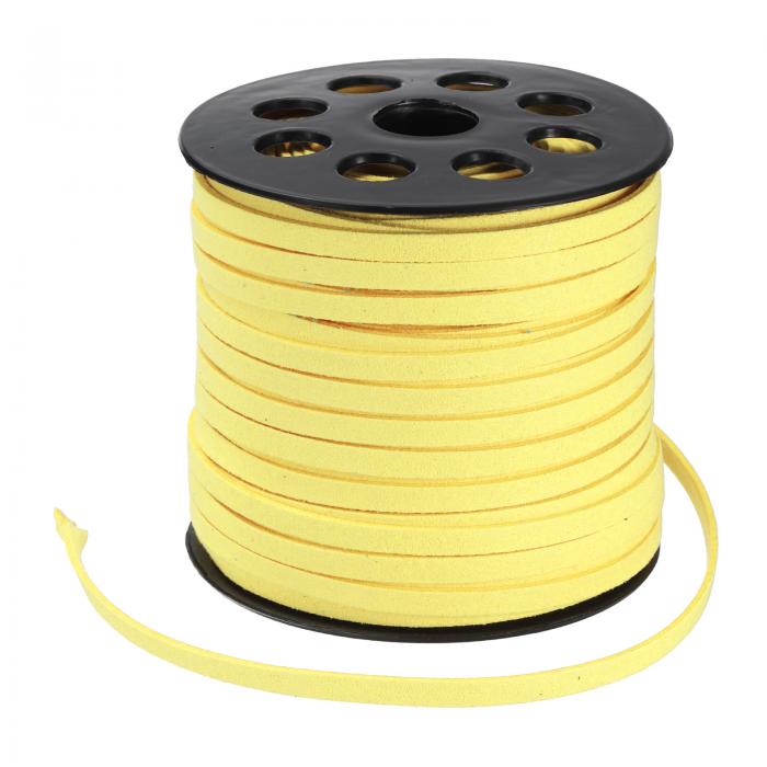 PATIKIL 5mmフェイクスエードレザーコード ブレスレットネックレスビーズ作りDIYクラフト用 レザーレースストリング 明るいイエロー