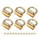 メタルバッグコネクター Dリング付き 6個セット 28mmの財布?ハンガーバックル ネジ付き 財布DIY キーチェーンランヤード ライト金