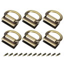 メタルバッグコネクター Dリング付き 6個セット 28mmの財布?ハンガーバックル 財布DIY キーチェーンランヤード ブロンズ