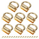 メタルバッグコネクター Dリング付き 8個セット 28mmの財布?ハンガーバックル ネジ付き 財布DIY キーチェーンランヤード ライトゴールデン
