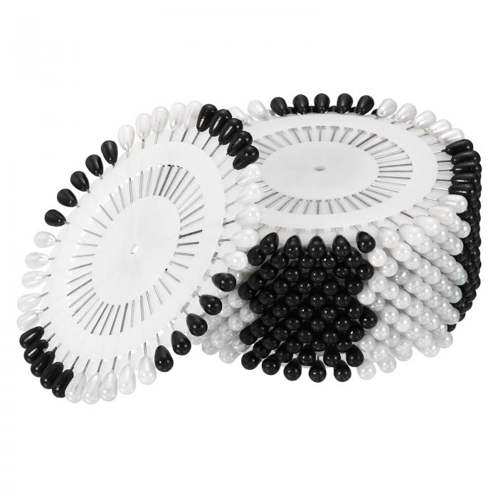 PATIKIL 手縫い針 裁縫針 ミシン針 12セット入り ストレートピン 裁縫用品 ブラック ホワイト