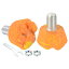 PATIKIL ローラースケートトーストップ 15.5 mmボルト付き 1ペア 82A ラバーブレーキストッパーブロック キャットクロー ローラースケートアクセサリー交換用 オレンジ