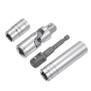 ソケットアクセサリセット 浅いソケットと深いソケット ユニバーサルジョイント 6.4 mm六角シャンク インパクトアダプター 12.7 mmドライブ付き ソケッ...