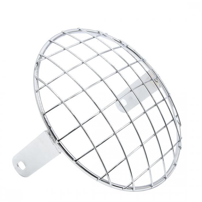 ヘッドライトグリル 金属 クロムメッキ ハーレー用 11.4 x 19.7cm ヘッドランプグリッドカバー 1個入り