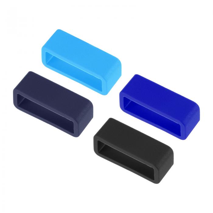 時計バンドストラップ ゴム製 交換用ファスナーループ シリコンウォッチホルダーキーパー 20 mm幅時計バンド用 4カラー 8個