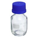 PATIKIL 50mL メディアボトル 1本入り 丸型グラデーションガラス保存瓶 ブルー ネジキャップ ラボホーム用 クリア