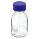 PATIKIL 250mL メディアボトル 1本入り 丸型グラデーションガラス保存瓶 ブルー ネジキャップ ラボホーム用 クリア
