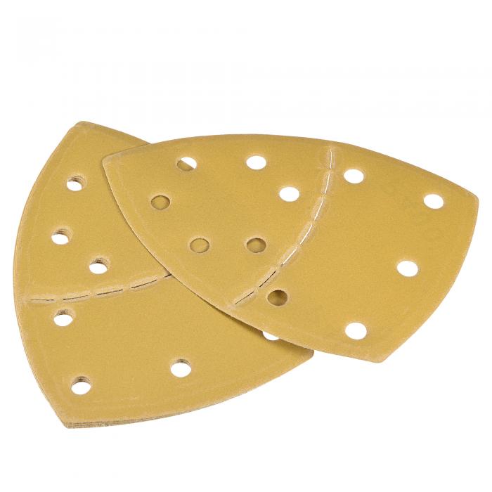 11穴三角形サンドペーパー P400 極細研磨剤 酸化アルミニウム サンディングシート 面ファスナー 152x105 mm 5個